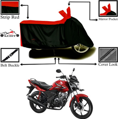 KEDIT Two Wheeler Cover for Honda(CB, Red, Black)