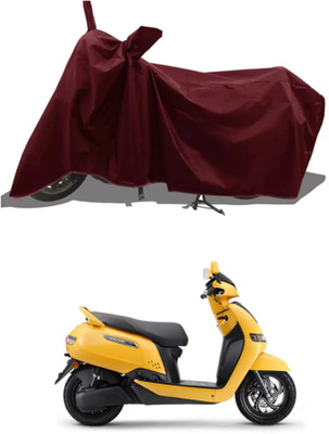 RAQTRO Two Wheeler Cover for TVS(iQube Electric, Maroon)