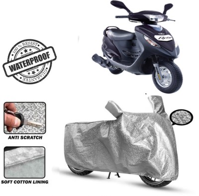 ROYAL AUTO MART Waterproof Two Wheeler Cover for Mahindra(Flyte, Silver)