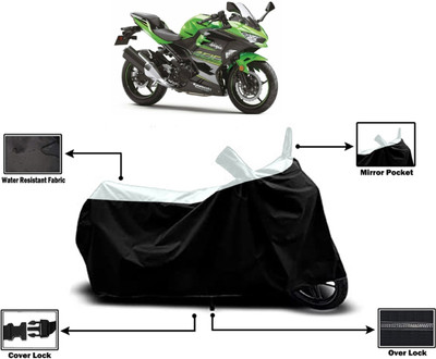 Amexride Two Wheeler Cover for Kawasaki(Ninja 400, White)