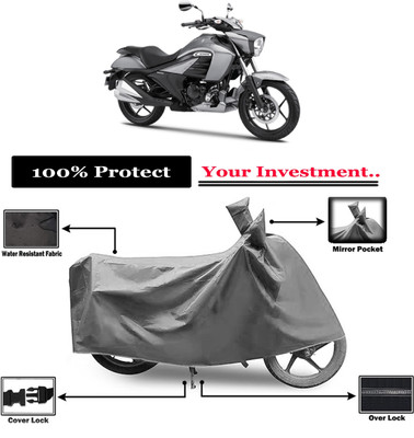 Amexride Two Wheeler Cover for Suzuki(Intruder, Grey)