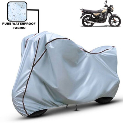 Delphinium Waterproof Two Wheeler Cover for Bajaj(CT110, Silver, Black)