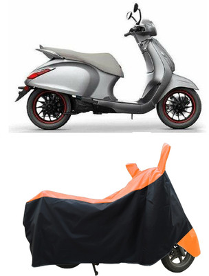 Coxtor Waterproof Two Wheeler Cover for Bajaj(Urbanite Chetak BS6, Orange)