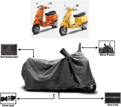 Amexride Two Wheeler Cover for Vespa(Piaggio Vespa, Grey)