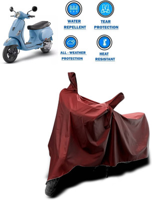 AASHTIK MART Two Wheeler Cover for Vespa(Vespa LX 125, Maroon)