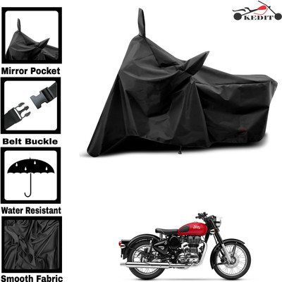 KEDIT Two Wheeler Cover for Royal Enfield(Black)