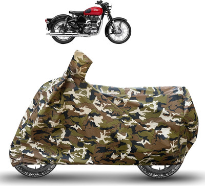 Caronix Waterproof Two Wheeler Cover for Royal Enfield(Classic 350, Brown)