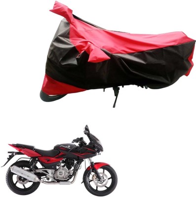 Mdstar Waterproof Two Wheeler Cover for Bajaj(Pulsar 200 NS DTS-i, Black, Red)