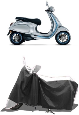 SUGASHRI Waterproof Two Wheeler Cover for Vespa(Piaggio Elettrica, White, Black)