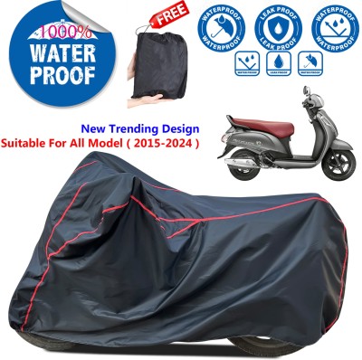 AutoGalaxy Waterproof Two Wheeler Cover for Suzuki(Access SE, Black)