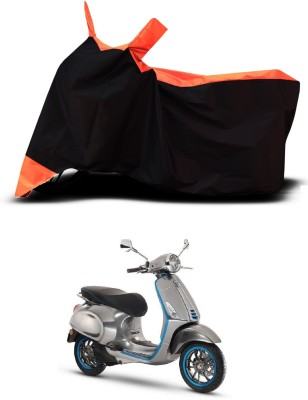 VESMEI Two Wheeler Cover for Vespa(Piaggio Elettrica BS6, Orange)