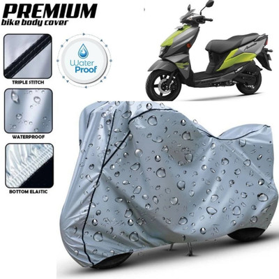 Delphinium Waterproof Two Wheeler Cover for Suzuki(Avenis 125, Silver, Black)