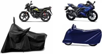 Tritika Two Wheeler Cover for Honda(SP 125, Black, Blue)
