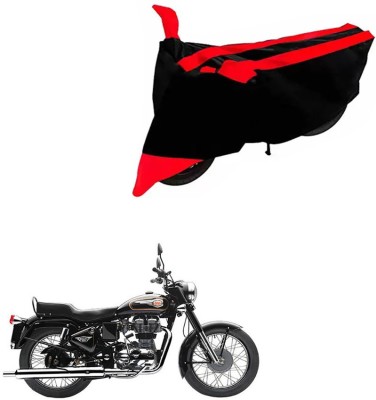 DeepShakshi AUTOMOTIVE Waterproof Two Wheeler Cover for Royal Enfield(Classic 350, Black, Red)