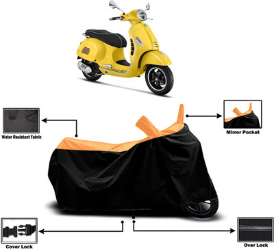 Amexride Two Wheeler Cover for Vespa(GTS 300, Orange)