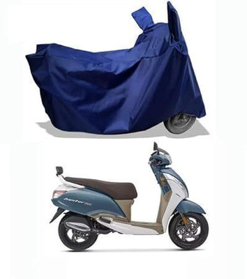 COTSHER Waterproof Two Wheeler Cover for TVS(Jupiter 125, Black, Blue)