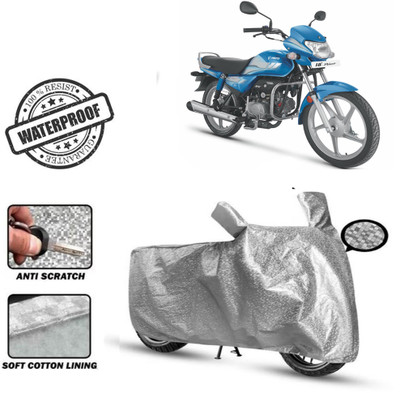 ROYAL AUTO MART Waterproof Two Wheeler Cover for Hero(HF, Silver)