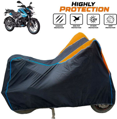 ZAQE Two Wheeler Cover for Bajaj(Pulsar NS125, Black, Orange, Blue)