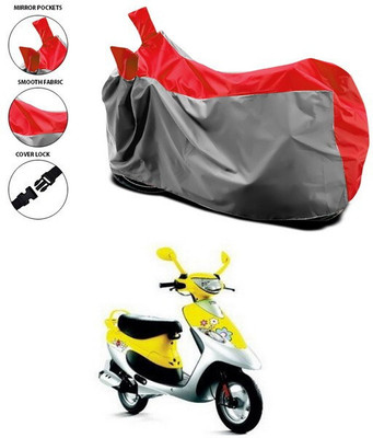 SEBONGO Waterproof Two Wheeler Cover for TVS(Scooty Pep+, Red)