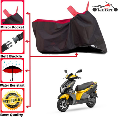 KEDIT Two Wheeler Cover for TVS(Ntorq 125, Red, Black)
