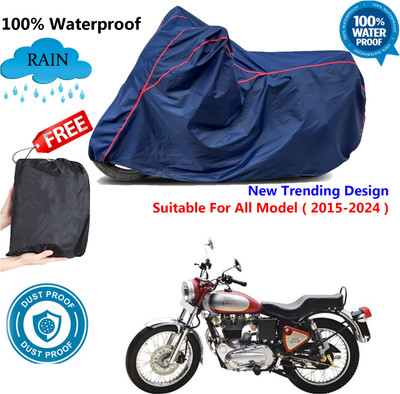 AUTOCAD Waterproof Two Wheeler Cover for Royal Enfield(Electra 5S, Blue, Red)