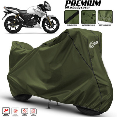 xodi Waterproof Two Wheeler Cover for TVS(Apache RTR 165 RP, Green, Black)