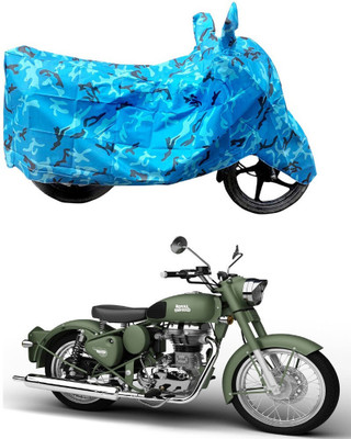 DeepShakshi AUTOMOTIVE Waterproof Two Wheeler Cover for Royal Enfield(Battle Green, Blue)