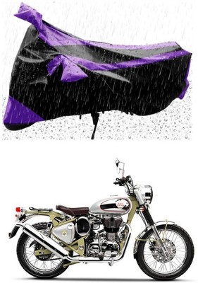 AUTOGARH Two Wheeler Cover for Royal Enfield(Bullet Trials 350, Purple, Black)