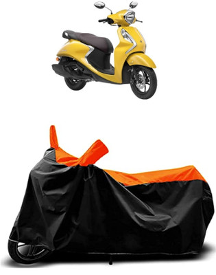 VESMEI Two Wheeler Cover for Yamaha(Fascino 125 FI, Orange)