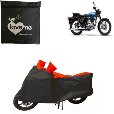 Love Me Two Wheeler Cover for Royal Enfield(Bullet 350, Red, Beige)