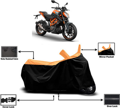 Amexride Two Wheeler Cover for KTM(390 Duke BS6, Orange)