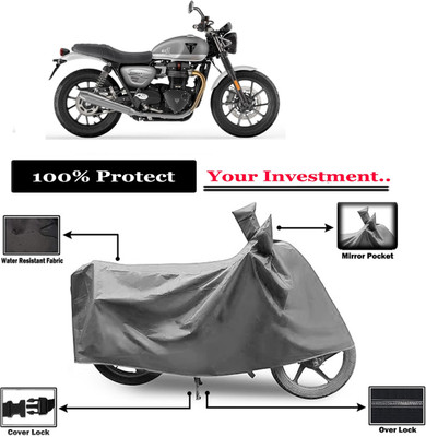 Amexride Two Wheeler Cover for Triumph(Street Twin, Grey)