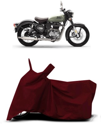 VESMEI Two Wheeler Cover for Royal Enfield(Classic 350 Signals, Red)