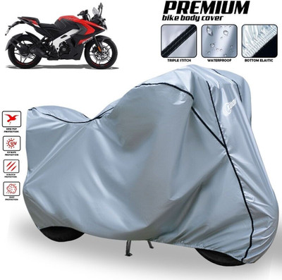 xodi Waterproof Two Wheeler Cover for Bajaj(Pulsar 200 NS DTS-i, Silver, Black)