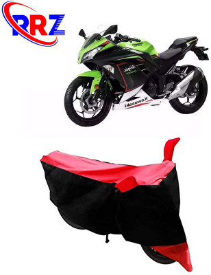 RRZ Waterproof Two Wheeler Cover for Kawasaki(Ninja 300, Black, Red)