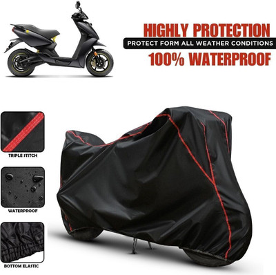 Shiv Kanha Waterproof Two Wheeler Cover for Ather(450 X, Black, Red)