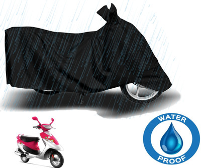 Autoinnovation Waterproof Two Wheeler Cover for TVS(Scooty Pep Plus, Black)
