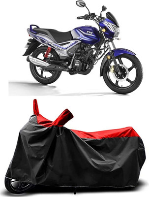KEDIT Two Wheeler Cover for TVS(Star Euro, Red, Black)