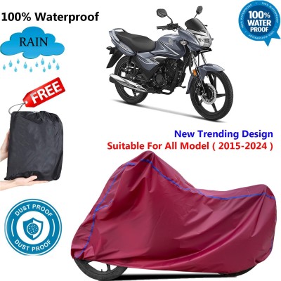 AutoGalaxy Waterproof Two Wheeler Cover for Honda(Shine, Maroon)