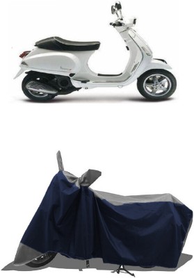 SUGASHRI Waterproof Two Wheeler Cover for Piaggio(Piaggio Vespa, Grey, Blue)