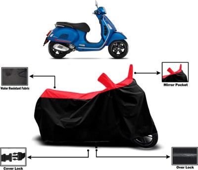 Amexride Two Wheeler Cover for Vespa(GTS Super 300 BS6, Red)