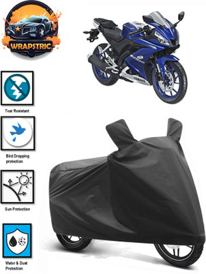 WRAPSTRIC Waterproof Two Wheeler Cover for Yamaha(YZF R15S, Black)