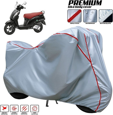 AutoGalaxy Waterproof Two Wheeler Cover for Suzuki(Access 125, Silver, Red, Multicolor)