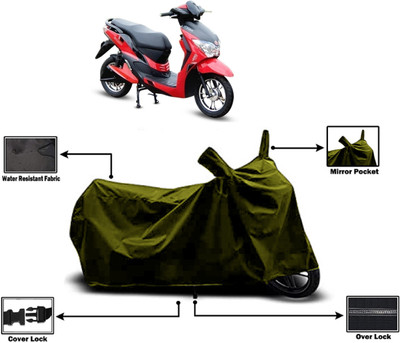 Amexride Two Wheeler Cover for Hero Electric(Electric Dash, Green)