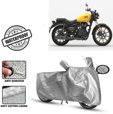 Autoinnovation Waterproof Two Wheeler Cover for Royal Enfield(Meteor 350, Silver)