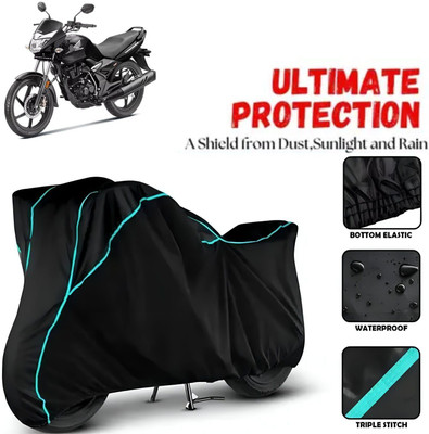 OliverX Waterproof Two Wheeler Cover for Honda(Unicorn, Black, Blue)