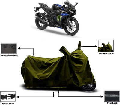 Amexride Two Wheeler Cover for Yamaha(YZF R15 V3 Moto GP Edition BS6, Green)