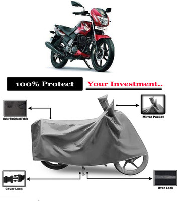 Amexride Two Wheeler Cover for TVS(Flame, Grey)