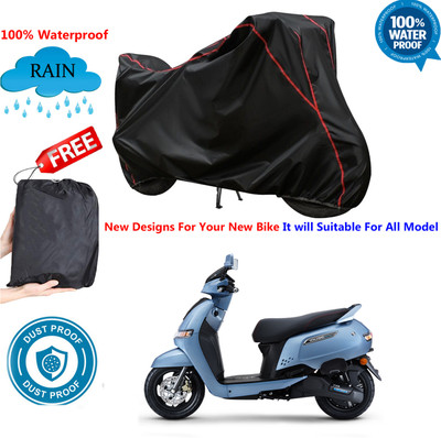 AUTOCAD Waterproof Two Wheeler Cover for TVS(iQube Electric, Black)