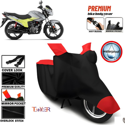 TENNYCER Waterproof Two Wheeler Cover for Hero(Glamour, Red, Black)